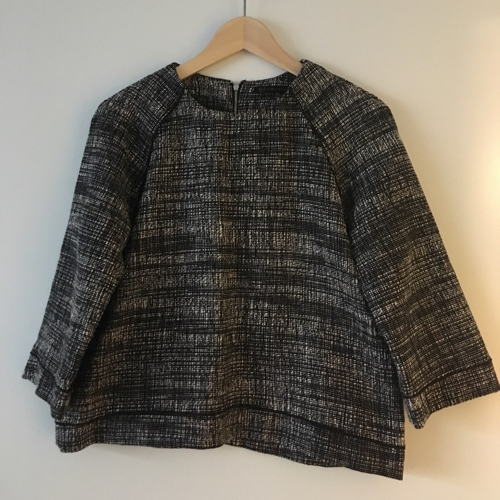Zara black and white top